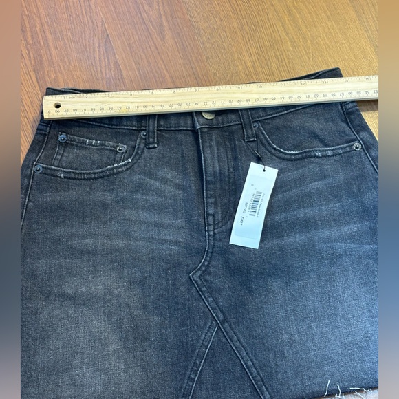 THE DROP Arhaan Denim Mini Skirt Faded Carbon Black Jean Distressed NEW Small - Picture 13 of 16